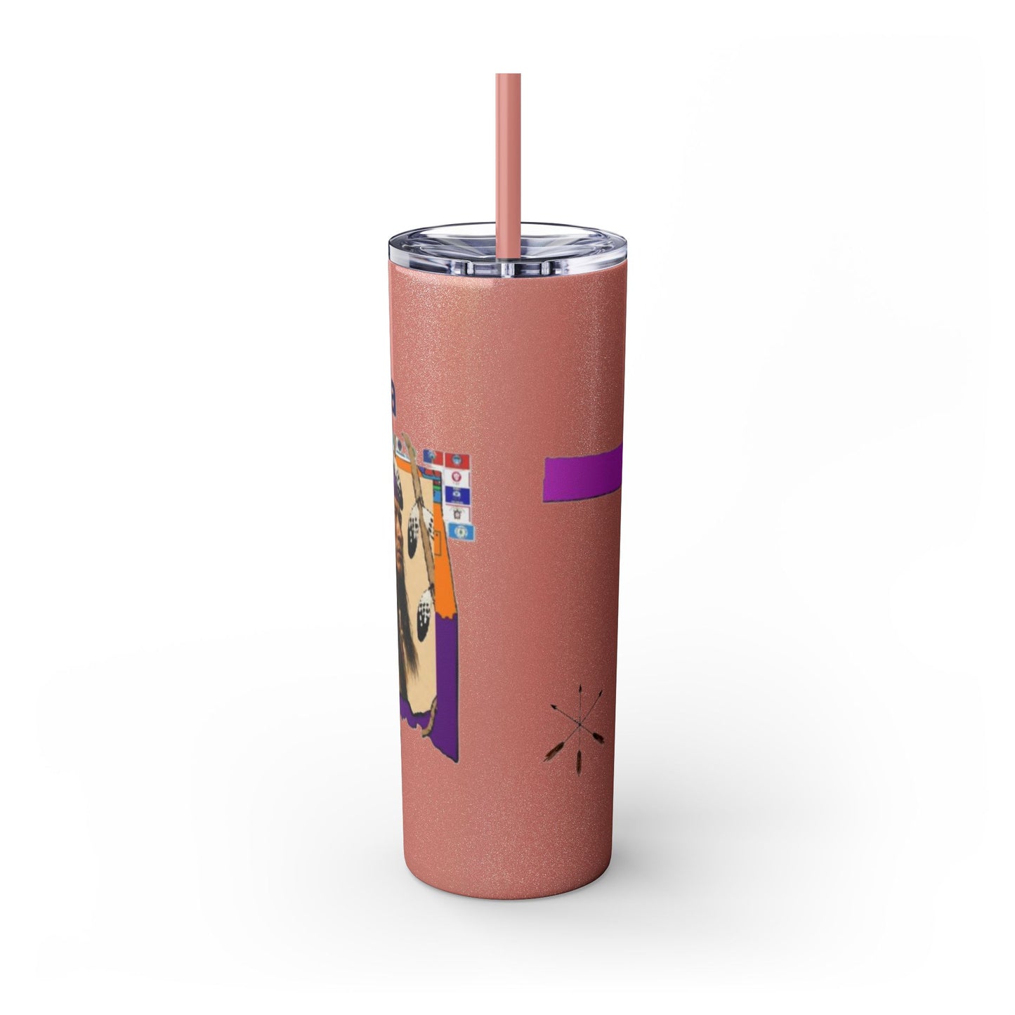 Apache 20oz Skinny Tumbler with Straw — Colorful Retro Design "Naishade"