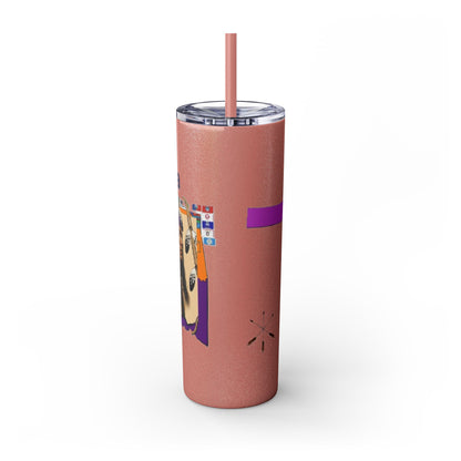 Apache 20oz Skinny Tumbler with Straw — Colorful Retro Design "Naishade"