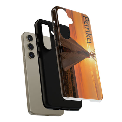 Ponca Sunset Tipi Phone Case — Personalized Native Teepee Landscape