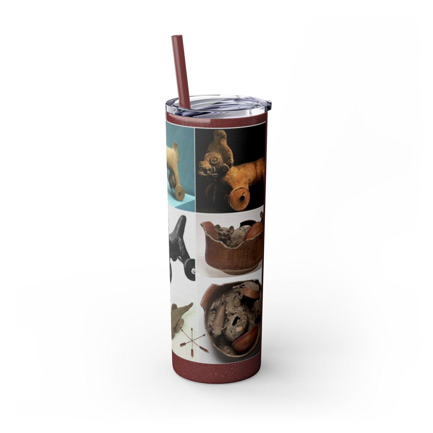 Aztec 20oz Skinny Tumbler - Educational Indigenous Artifacts Design