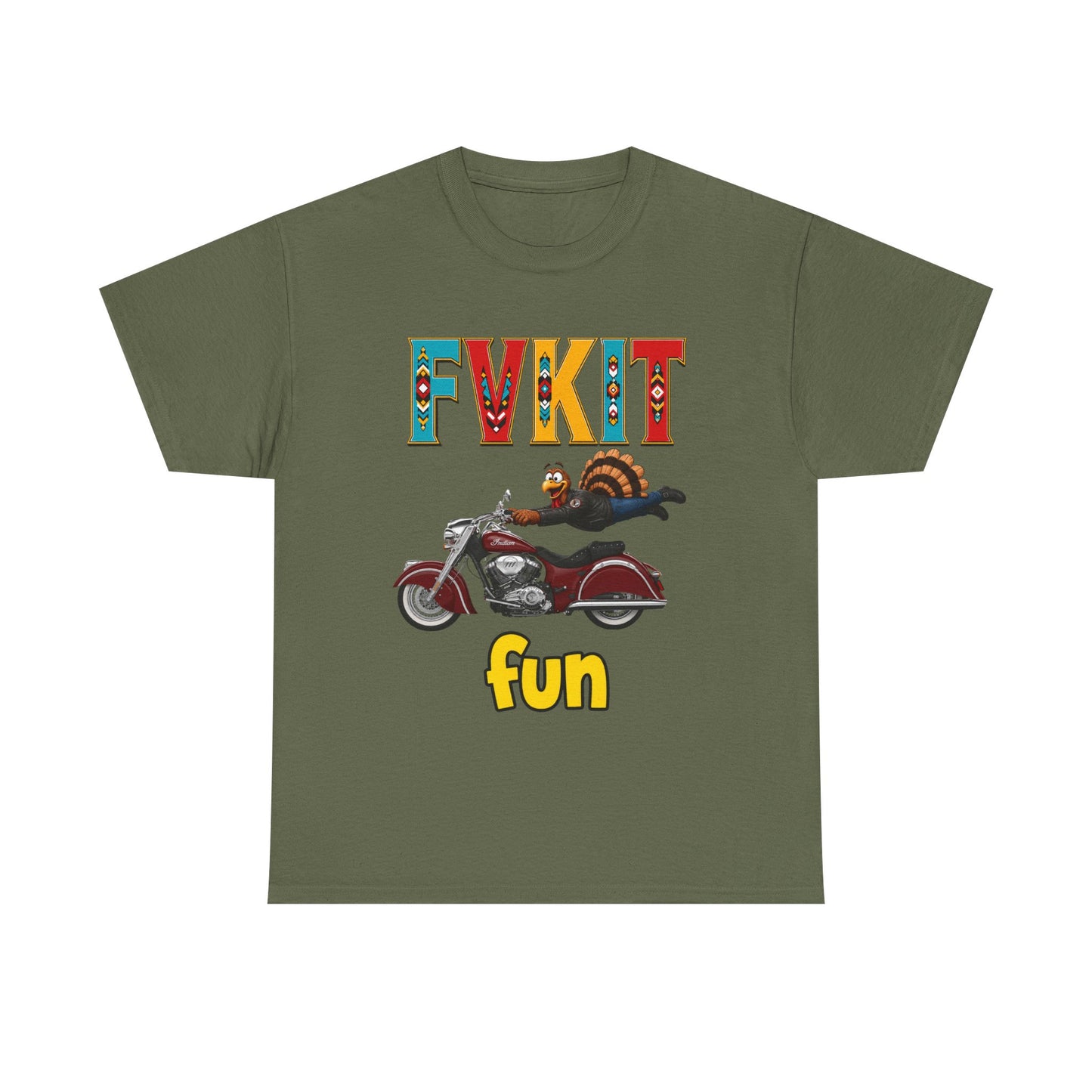 Turkey Motorcycle  Graphic Tee — Retro Rider Humor T-Shirt