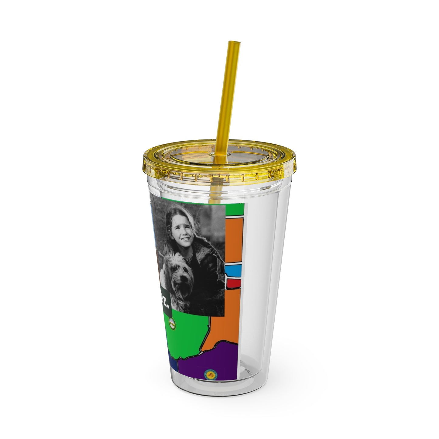 Sunsplash 16oz Tumbler with Straw — 'Half-Pint Illegally on Osage Rez' Graphic