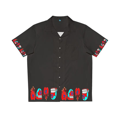 Mound Retro Surf Hawaiian Shirt — Bold Red & Teal Flip-Flop Border