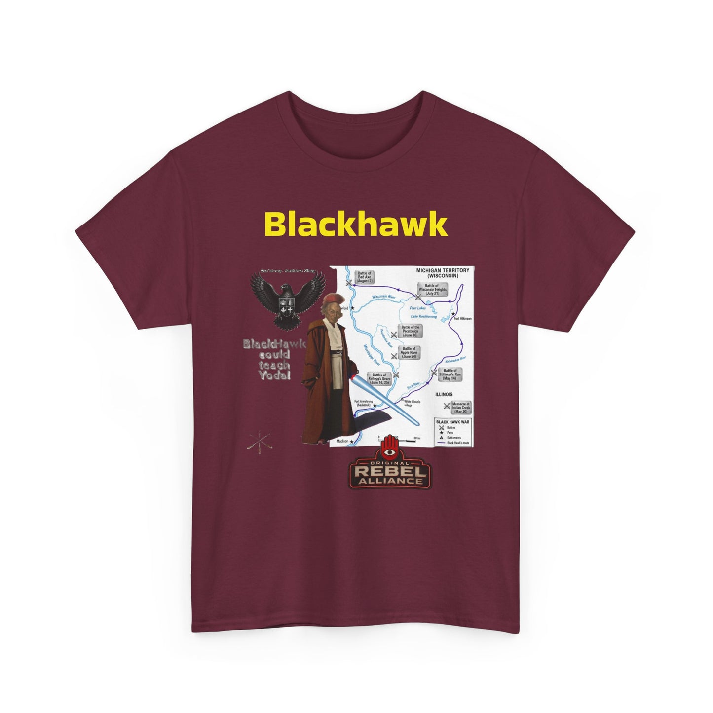 Blackhawk Rebel Trail Vintage Map Graphic T-Shirt