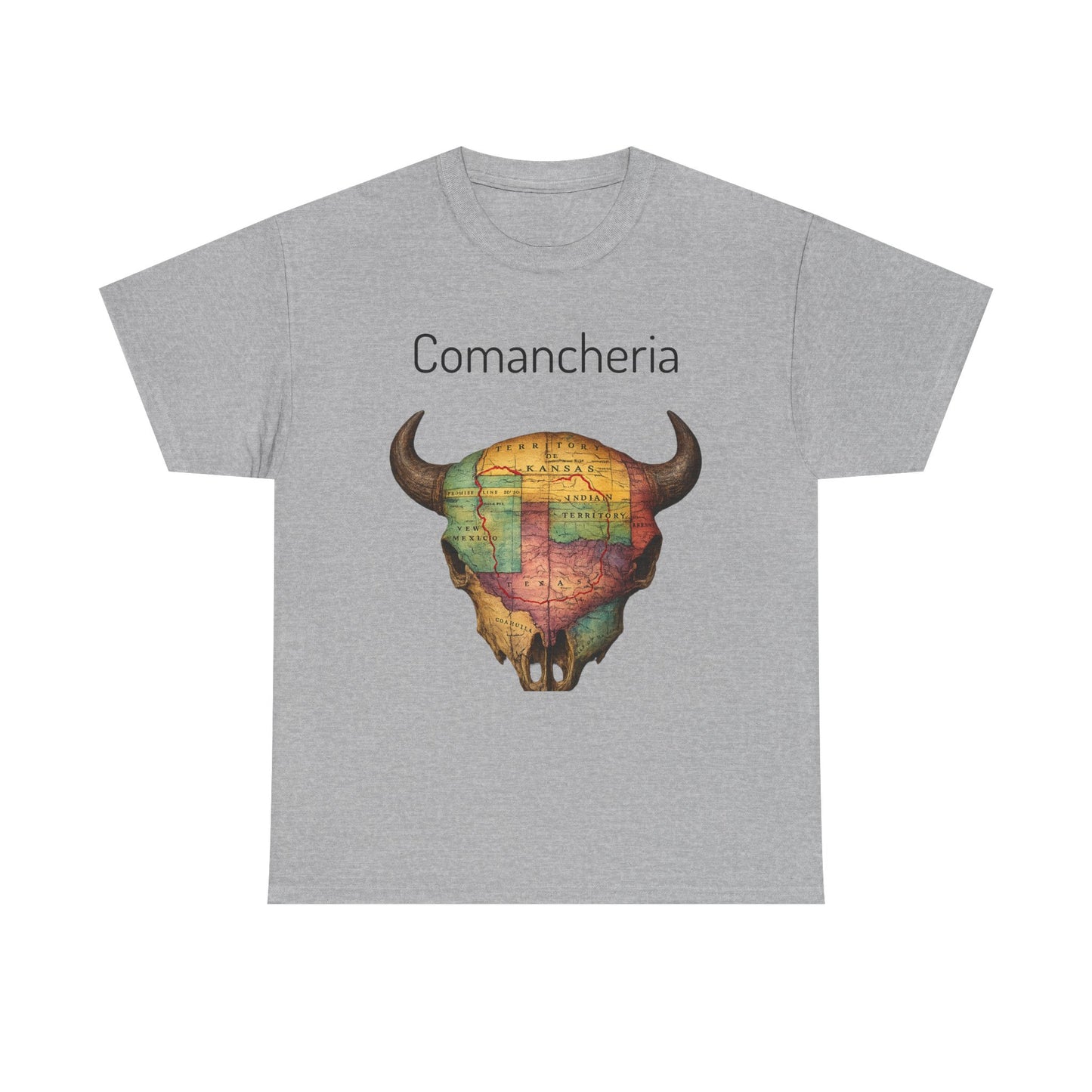 Comancheria Buffalo Skull T-Shirt — Western Map Graphic Tee