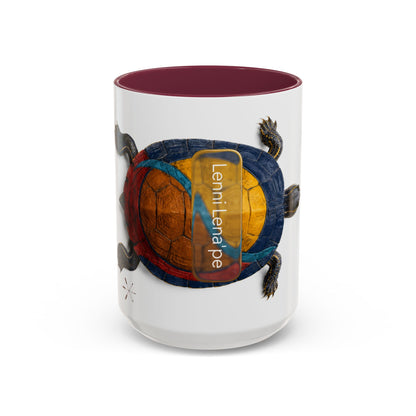 Delaware West Colorful Turtle Coffee Mug — Vibrant Hand-Painted Shell Design (11oz/15oz)