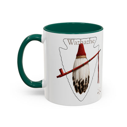 Osage Wazhazhe Tribal Feather Mug (11oz & 15oz) — Native-Inspired Coffee Cup