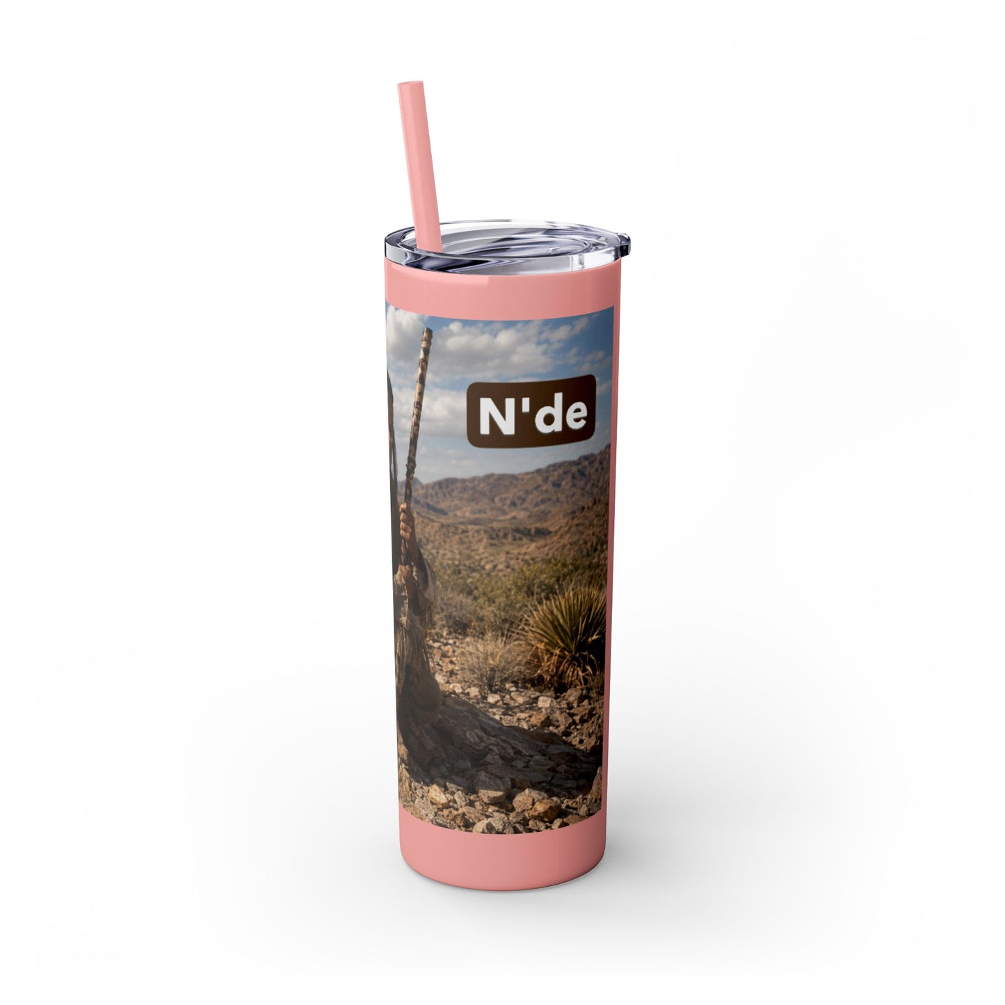 Ft. Sill Apache 20oz Skinny Tumbler with Desert Native Warrior Photo Wrap
