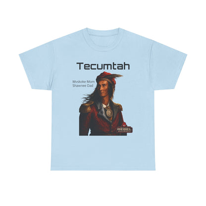 Tecumtah Native American Portrait T‑Shirt — Mvskoke Mom/Shawnee Dad Heritage Tee
