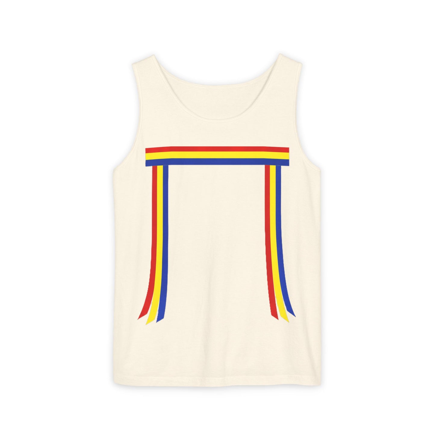 Blue Ribbon Shirt inpired Tank Top — Minimal Rainbow Ribbon Graphic