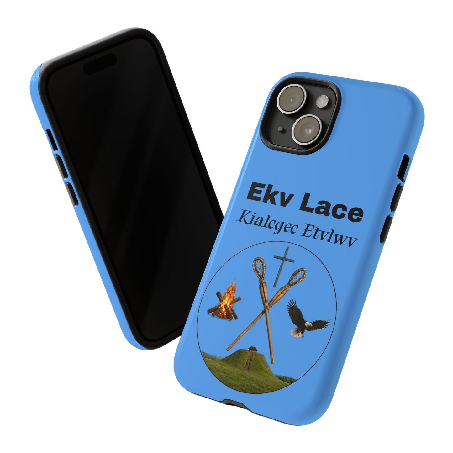 Kialegee Protective Phone Case — Custom 'Ekv Lace' Cross & Campfire Design