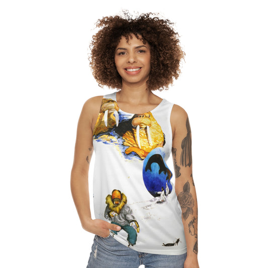 Arctic Walrus Art Tank Top — Vintage Inuit Exploration Graphic