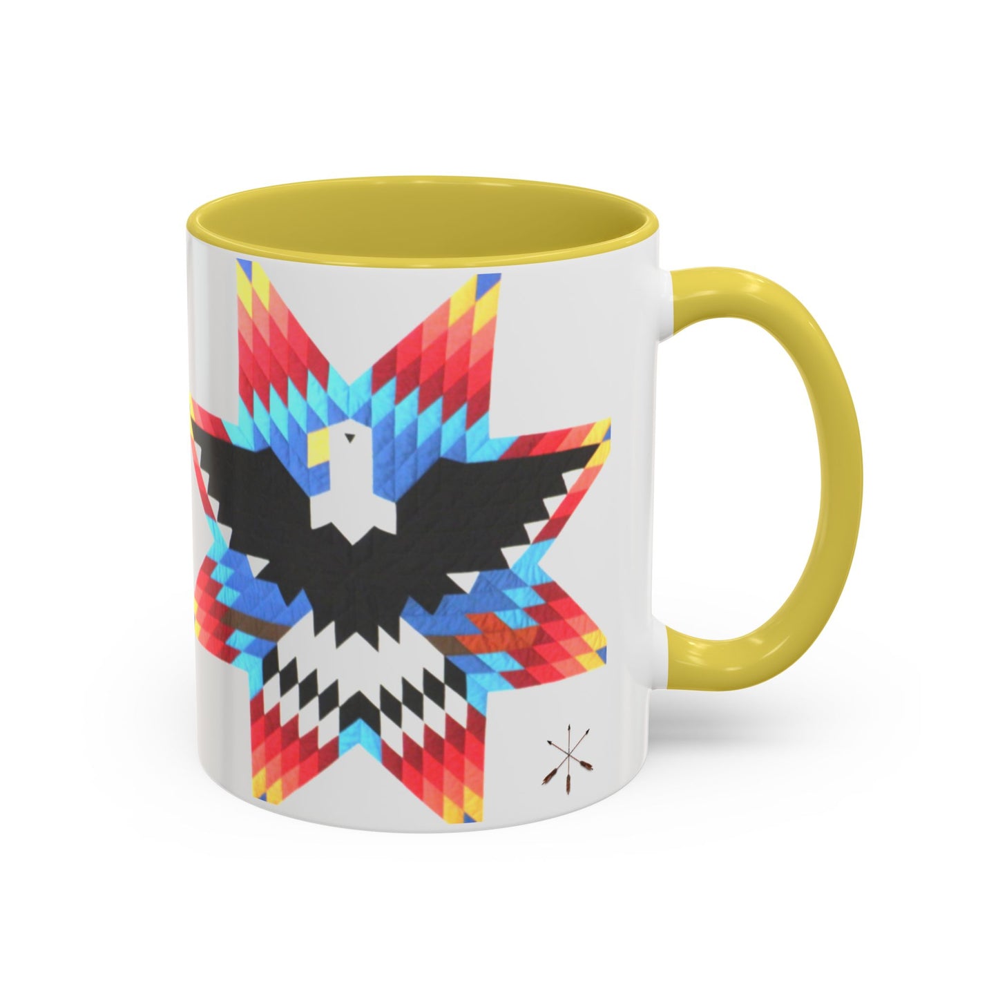 Onci  Eagle Star Ceramic Mug — Colorful Geometric Native-Inspired Coffee Cup (11oz, 15oz)