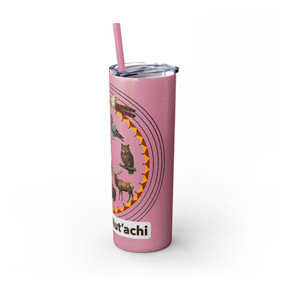 Otoe Missouria Native Animal Medicine Wheel 20oz Skinny Tumbler with Straw