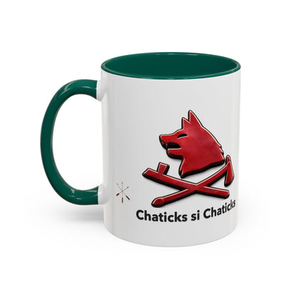 Pawnee Chaticks Si Chaticks Red Wolf Logo Mug — Funny Novelty Coffee Cup (11oz, 15oz)