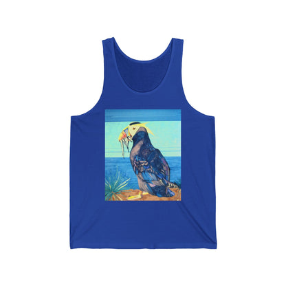 Puffin Beach Tank Top — Colorful Coastal Bird Illustration Tank