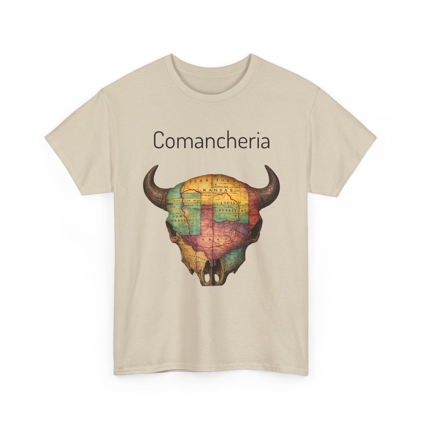 Comancheria Buffalo Skull T-Shirt — Western Map Graphic Tee