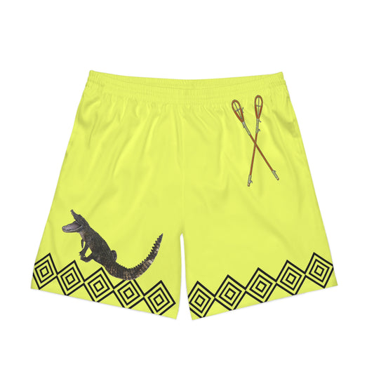 Alligator Achunkchoba Beach Shorts — Neon Yellow Men’s Swim Trunks