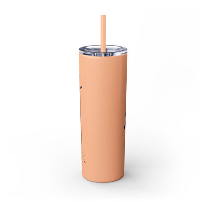 Osage Skinny Tumbler — Native Feather & Pipe Design 20oz Straw Cup
