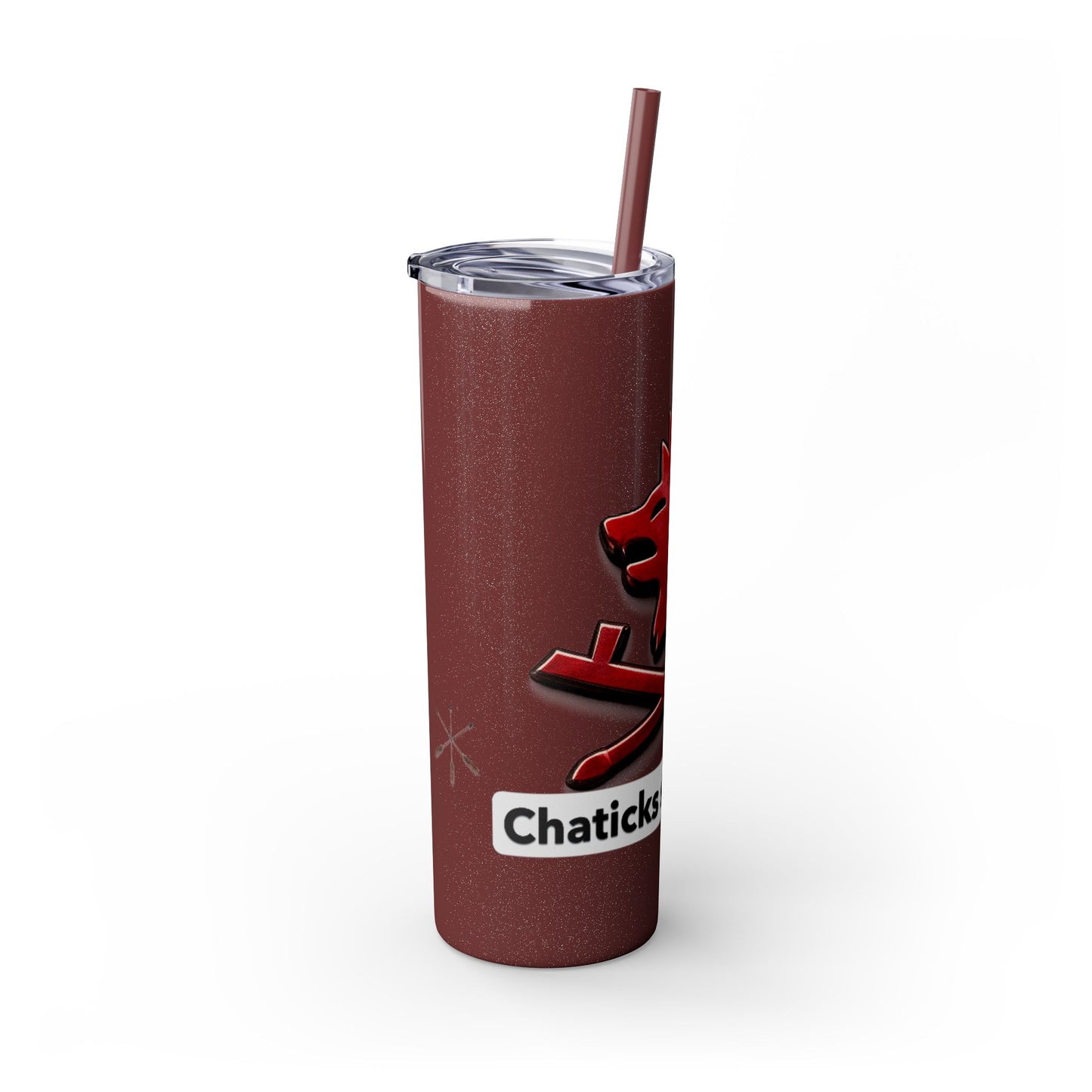 Pawnee Skinny Tumbler — Red Wolf Logo 20oz Insulated Tumbler with Straw