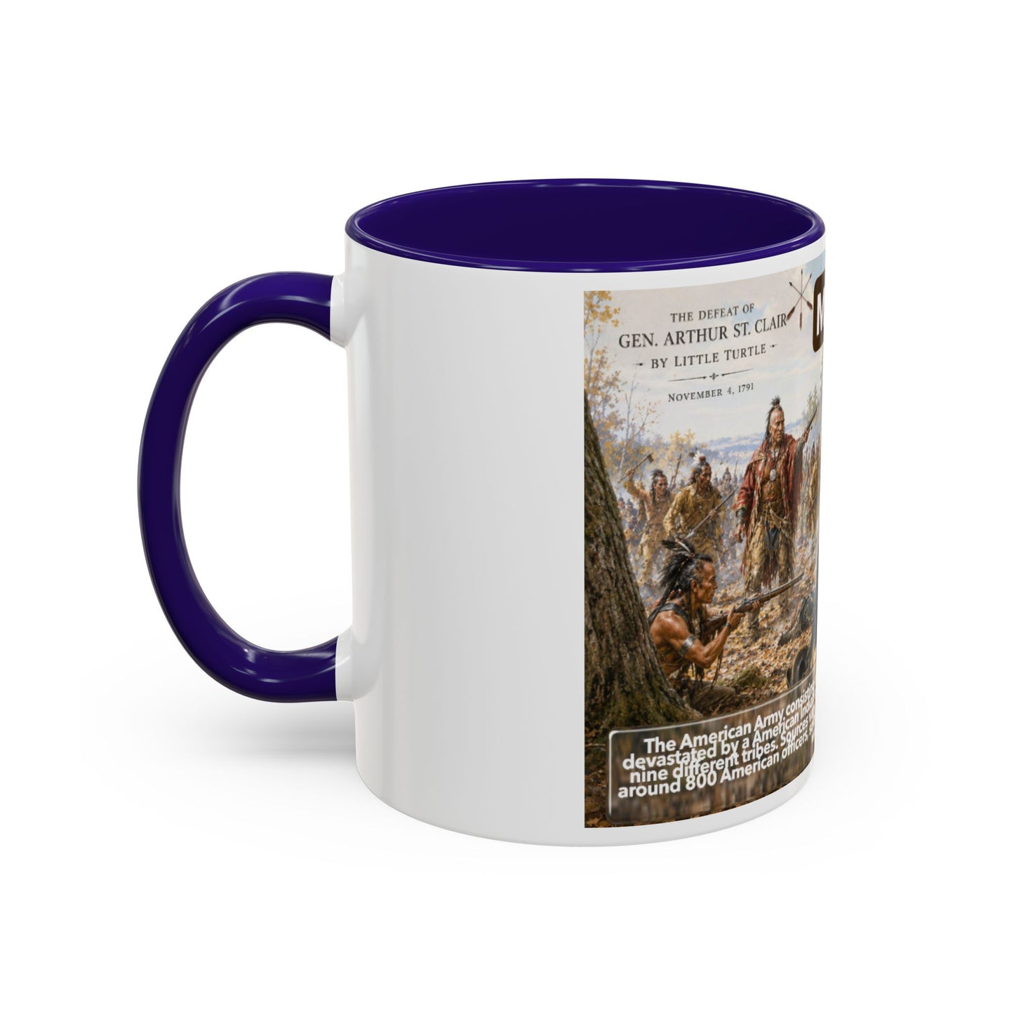 Miami History Battle Scene Mug — Military Vintage Illustration Coffee Cup (11oz/15oz)