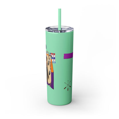 Apache 20oz Skinny Tumbler with Straw — Colorful Retro Design "Naishade"