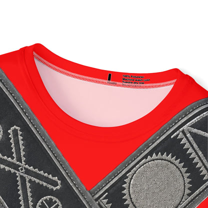 Bandolier Red Athletic Jersey with Mechanical Gear Cross Design