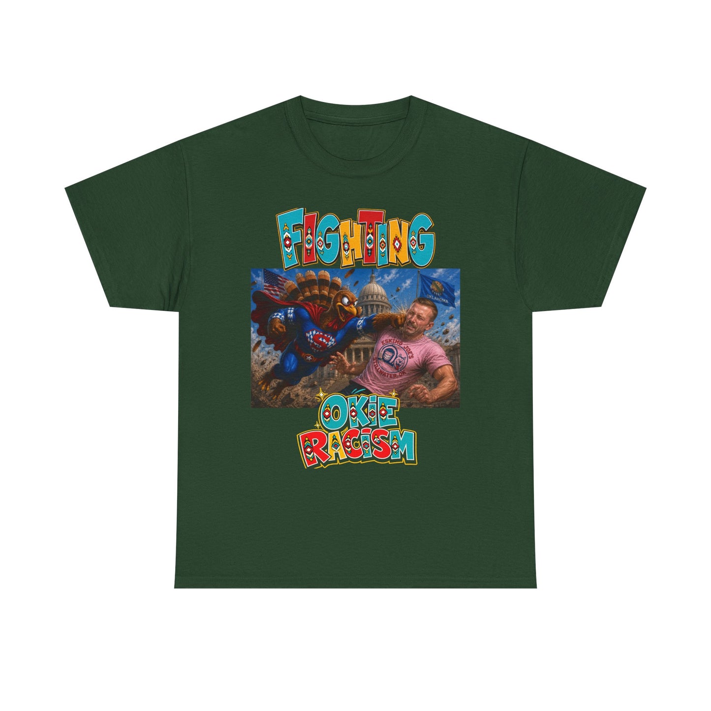 Turkey Fighting Racism Graphic Tee — Bold Retro Photo Design