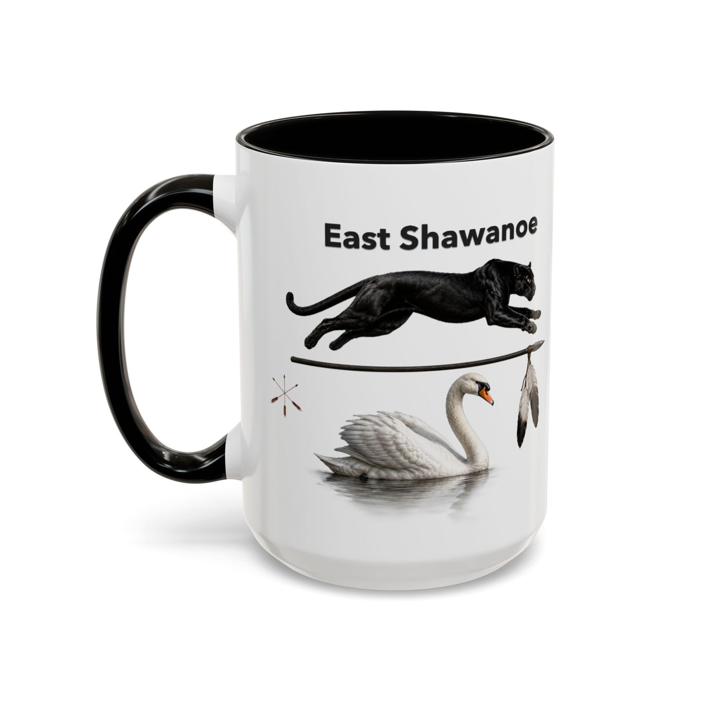 Shawnee East Shawanoe Mascot Panther & Swan Coffee Mug (11oz/15oz)