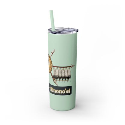 Cheyenne Arapaho 20oz Skinny Tumbler — Native American Shield & Arrows Design (Tsistsistas - Hinono'eitiit)