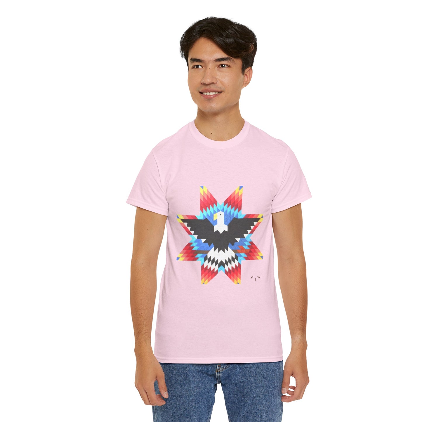 T-Shirt — Colorful Native Star Eagle Graphic Tee (Front Eagle Star, Back Crossed Arrows)