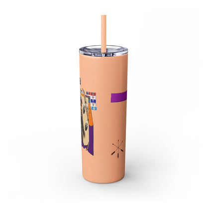 Apache 20oz Skinny Tumbler with Straw — Colorful Retro Design "Naishade"