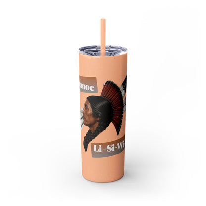 Shawnee Absentee Skinny Tumbler with Straw, 20oz