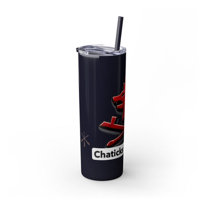 Pawnee Skinny Tumbler — Red Wolf Logo 20oz Insulated Tumbler with Straw