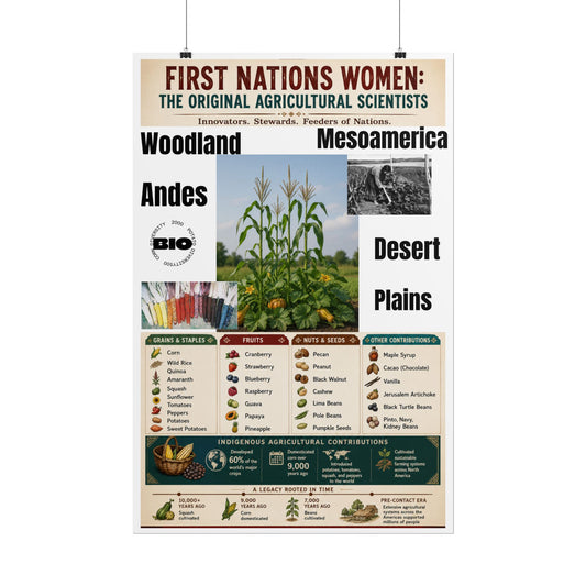 "Women of the First Nations: Greatest Horticulturalists” Educational Art Print