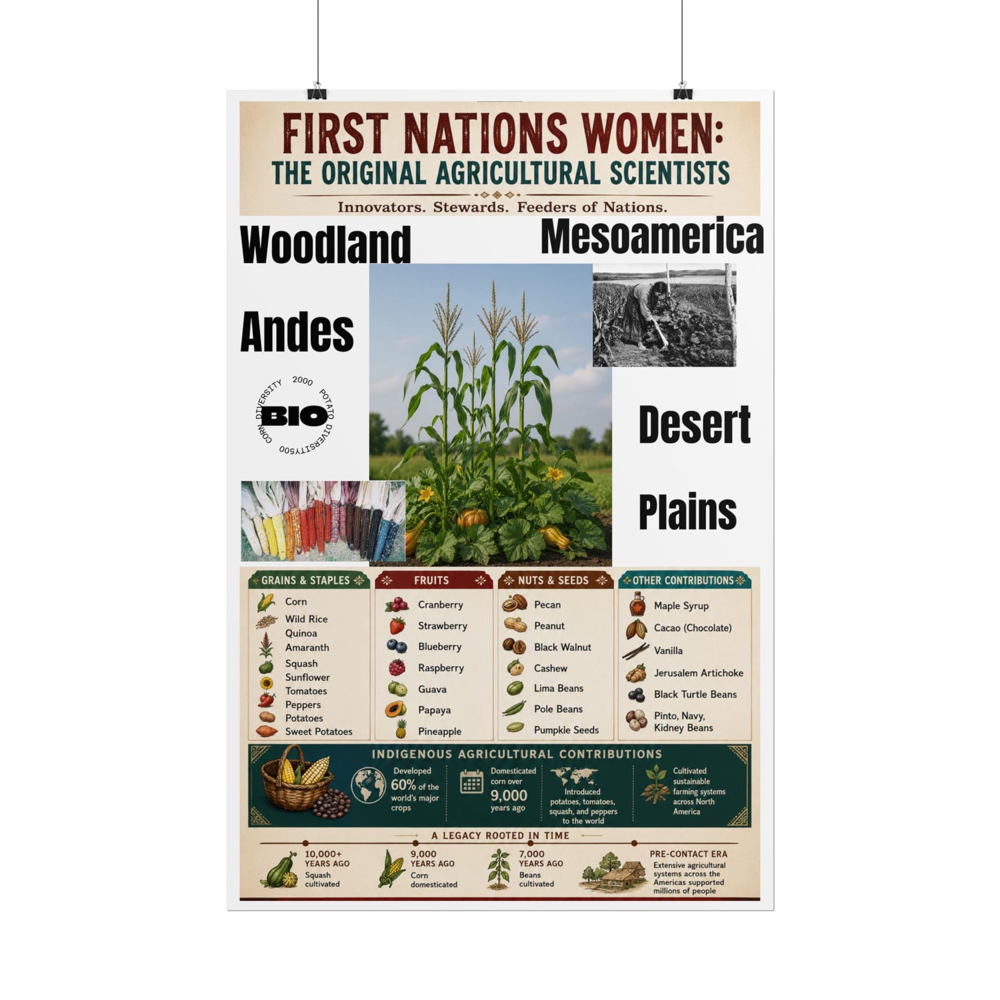 "Women of the First Nations: Greatest Horticulturalists” Educational Art Print