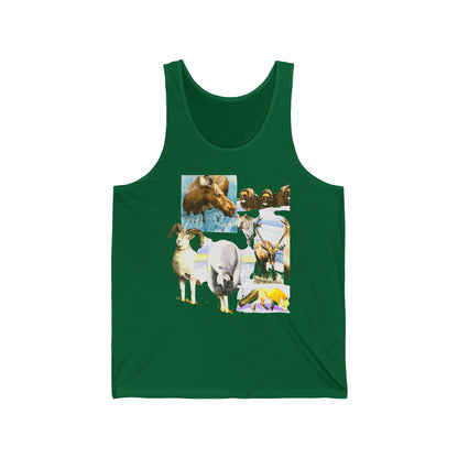 Wildlife Collage Tank Top — Vintage Animals & Arrow Back Graphic