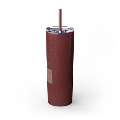 Kialegee 20oz Skinny Tumbler — Faith & Outdoor Lacrosse Design with Cross, Sticks, Campfire