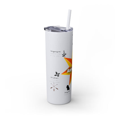 Cherokee 20oz Skinny Tumbler - Aniyunwiya Star Design with Straw