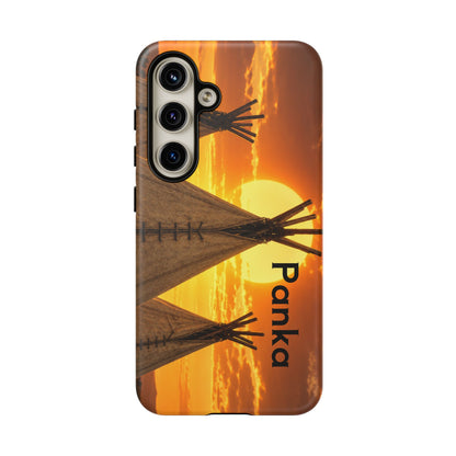Ponca Sunset Tipi Phone Case — Personalized Native Teepee Landscape