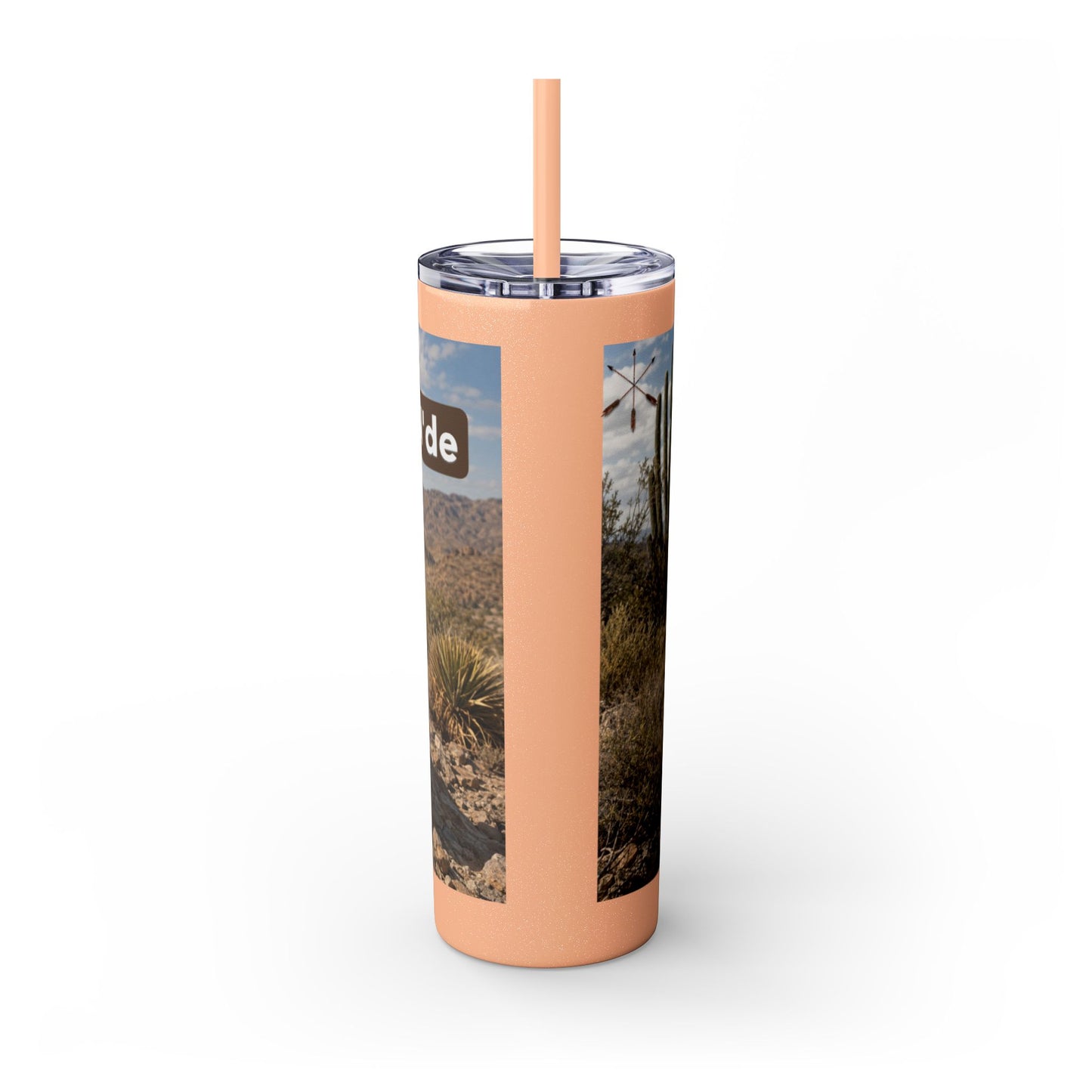 Ft. Sill Apache 20oz Skinny Tumbler with Desert Native Warrior Photo Wrap