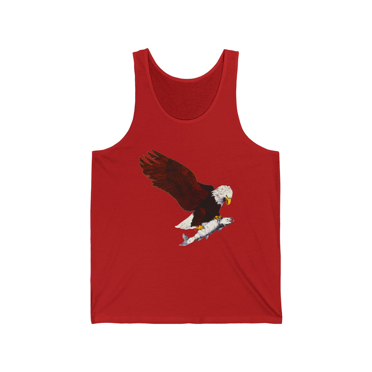 Eagle & Salmon Tank Top — Vintage Patriotic Graphic Muscle Tee