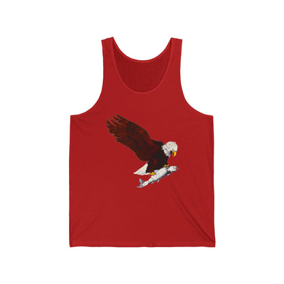 Eagle & Salmon Tank Top — Vintage Patriotic Graphic Muscle Tee