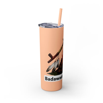 Pottawatomie Campfire Badge Skinny Tumbler 20oz — Badawadame Nation Design