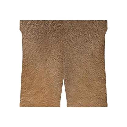 Deer Lady Print Women's Biker Shorts – Cozy Animal Texture AOP