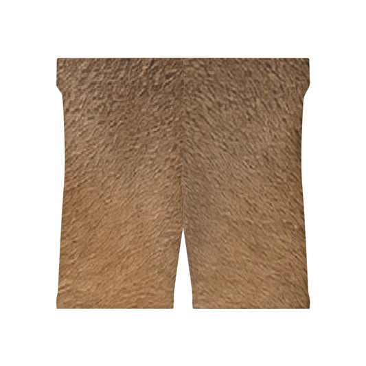 Deer Lady Print Women's Biker Shorts – Cozy Animal Texture AOP