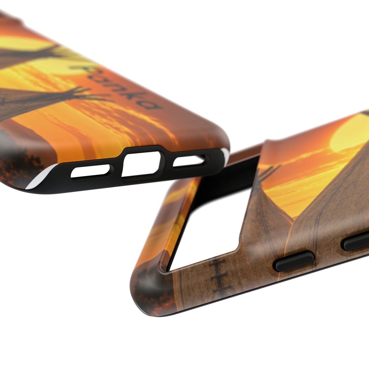 Ponca Sunset Tipi Phone Case — Personalized Native Teepee Landscape