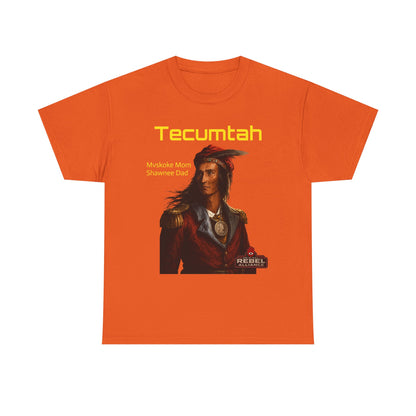 Tecumtah Native American Portrait T‑Shirt — Mvskoke Mom/Shawnee Dad Heritage Tee