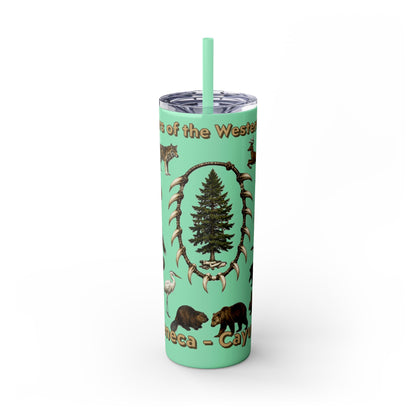 Seneca Cayuga Skinny Tumbler with Straw, 20oz