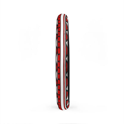 Red Triangle Pattern Steering Wheel Cover — Geometric Car Accessory